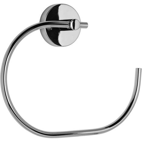 Croydex Flexi-Fix Chrome Towel Ring Open Ring, Bathroom Accessories, - Pendle