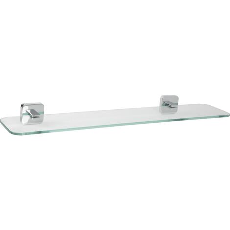 Croydex Flexi-Fix Glass Bathroom Shelf, Chrome Brackets 60cm Length - Camberwell