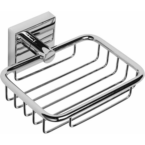 Croydex Flexi-Fix Soap Basket Dish in Chrome for Sink - Chester