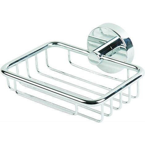 Croydex Flexi-Fix Soap Dish Basket, Wall Mounted for Sink, Chrome - Pendle