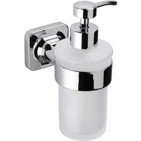 Croydex Flexi-Fix Soap Dispenser Frosted Glass with Chrome Mount - Shoreditch