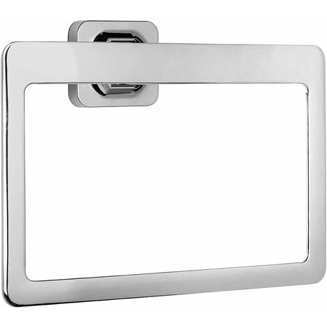 Croydex Flexi-Fix Square Towel Ring, Chrome - Shoreditch 