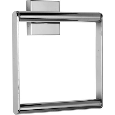 Croydex Flexi-Fix Square Towel Ring in Chrome, Bathroom Accessories - Chester