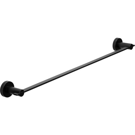 Croydex Flexi-Fix Towel Rail Bar, Matt Black, 67cm, Screw or Glue - Metra