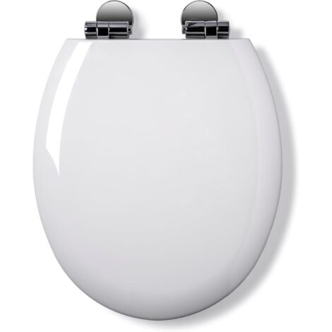 Croydex Fraser Flexi-Fix Wooden Toilet Seat Soft Close & Quick Release Smooth Gloss White