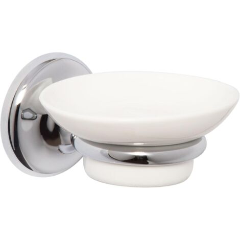 Croydex Grosvenor Flexi-Fix Chrome Soap Dish & Holder - Grosvenor