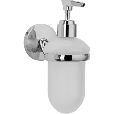 Croydex Hampstead White Soap Dispenser with Chrome Wall Mount for Bathroom