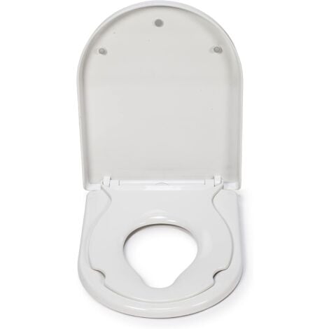 Croydex Hilier D Shaped Soft Close Toilet Seat, Anti-Bacterial Treated Surface, Quick Release Hinges
