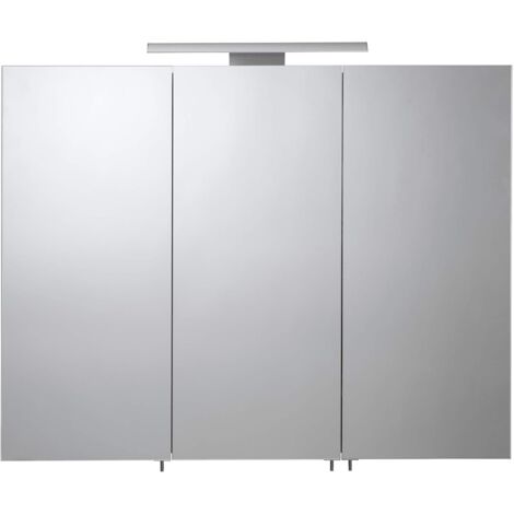 Croydex Illuminated Bathroom Cabinet Triple Door, Hang 'n' Lock™ - Hampton