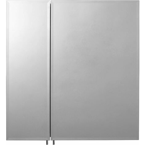 Croydex Large Double Door Bathroom Cabinet, Hang 'n' Lock™ , 66 x 61cm - Newton