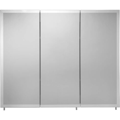 Croydex Large Triple Door Bathroom Cabinet, Hang 'n' Lock™, 76x91cm - Westbourne