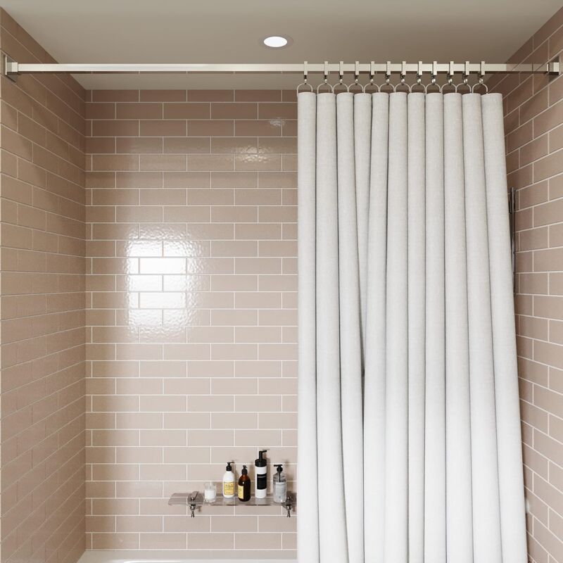Croydex Luxury Square Shower Curtain Rod Chrome Croydex Luxury Square Shower Curtain Rod Chrome L 3123356 7249395 5 Jpg