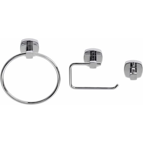 Croydex Medway Flexi-Fix Set:Towel Ring,Toilet Roll Holder & Robe Hook