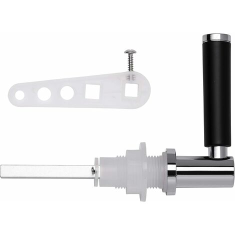 Croydex Modern Toilet Flush Handle, Cistern Lever, Black and Chrome