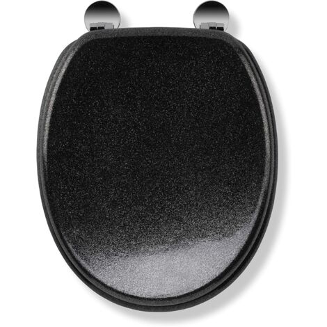 Croydex Moulded Wood Round Toilet Seat Flexi-Fix Quartz