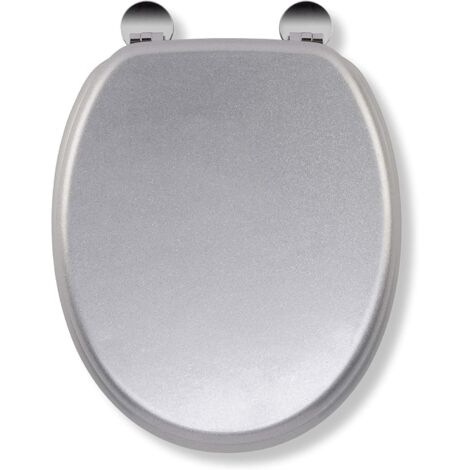 Croydex Moulded Wood Round Toilet Seat Flexi-Fix Quartz