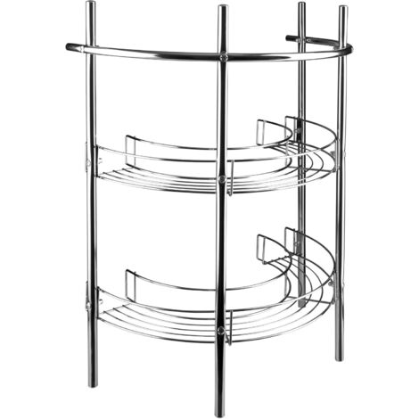 Croydex Pedestal Under Sink Bathroom Storage Unit in Chrome, 67cm(H)