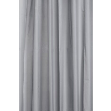 Croydex, Plain Grey Textile Shower Curtain 1800x1800mm, 100% Polyester