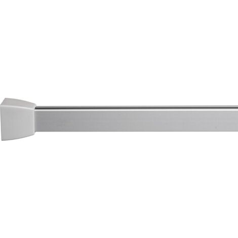 Croydex Professional Angled Shower Rail with Hooks & Gliders, Profile 800, 1200m, in Silver