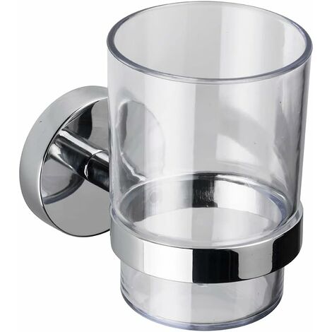 Croydex Romsey Flexi-Fix™ Tumbler and Holder, Chrome Plated, 95 x 67 x 105mm