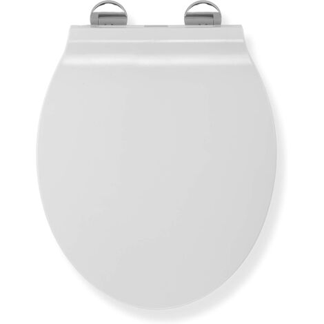 Croydex Round Soft-Close Toilet Seat with Quick Release in White - Michigan