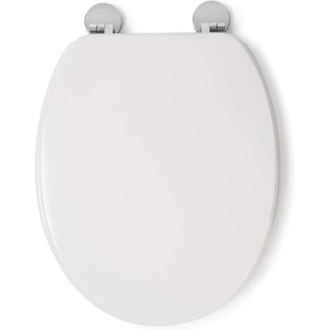 Croydex Round Wooden Toilet Seat, Quick Release & Flexi-Fix Hinges - Kielder