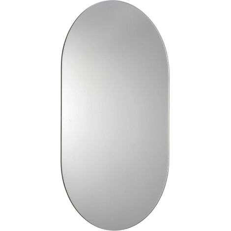 Croydex Rounded Rectangular Bathroom Mirror, Hang N Lock 65 x 40 x 1.9cm -Harrop