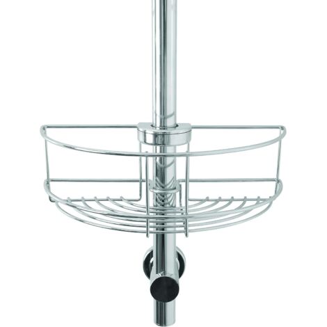 Croydex Shower Basket Storage, Chrome Caddy, Fits on Riser Rail, Rust Free