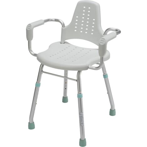 Croydex Shower Seat with Arms, Bath Stool with Anti-Slip Feet, Disability Aid