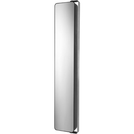 Croydex Slimline Bathroom Medicine Cabinet, Black Matt, 123x20cm Easy Hanging 