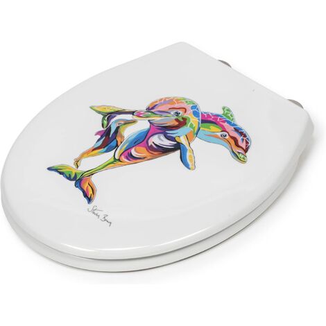 Croydex Soft-Close Decorative Toilet Seat by Stephen Brown, Flexi-Fix - McWave