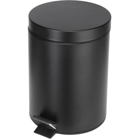 Croydex Soft Close Matt Black Bin, Bathroom Waste Rubbish Bin