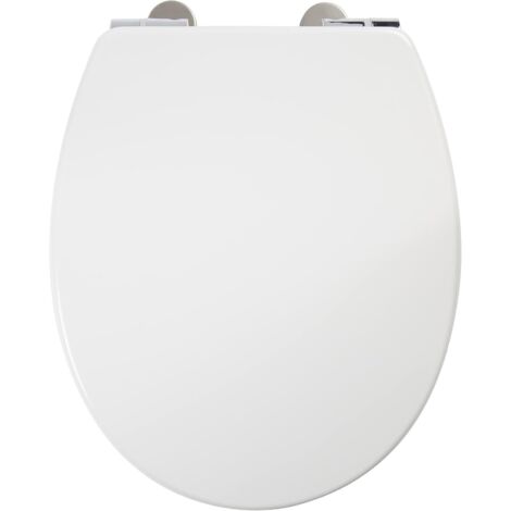 Croydex Soft-Close Round Toilet Seat with Flexi-Fix Hinges & anti-bac -Haughton
