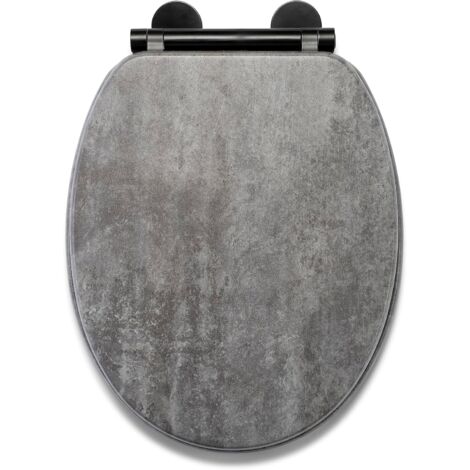 Croydex Soft Close Slate Effect Toilet Seat with Flexi-Fix Anti-Sli - Kirkstone