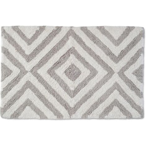 Croydex Soft Cushioned Bathroom Bath Mat, Tribal Stone Grey, Machine Washable