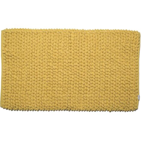 Croydex Soft Cushioned Bathroom Bath Mat, Yellow, Machine Washable