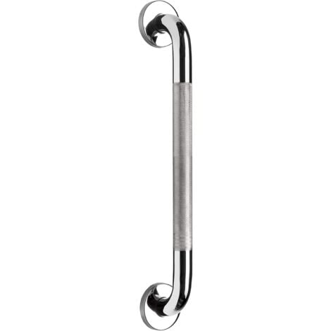 Croydex Stainless Steel Grab Bar Hand Rail, Anti-Slip Grip Shower Handle, 450mm