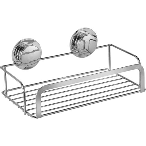 Croydex Stick 'n' Lock Adhesive Cosmetic Basket for Bathroom, Shower Caddy