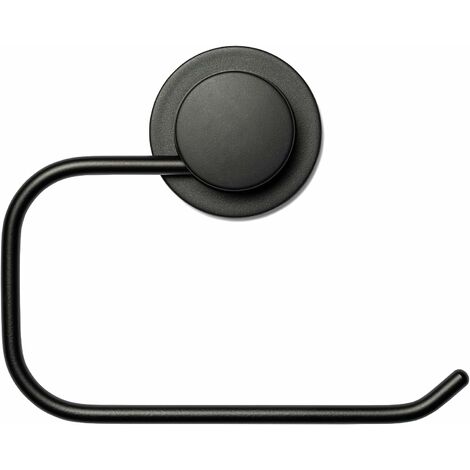 Croydex Stick 'n' Lock Toilet Roll Holder, Matt Black, No Drill Installation