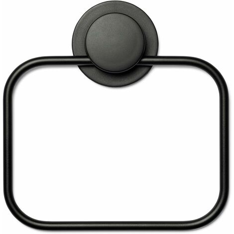 Croydex Stick 'n' Lock Towel Holder, Matt Black 