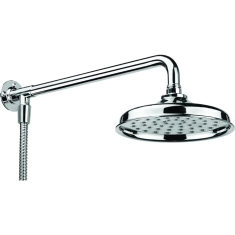 Croydex Traditional Rain Large Round Shower Head Set (Head, Arm & Hose) Chrome