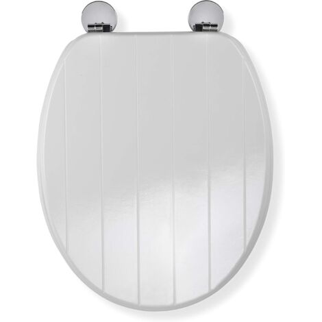 Croydex Traditional Round Wood Toilet Seat with Flexi-Fix Anti-Slip - Hayward