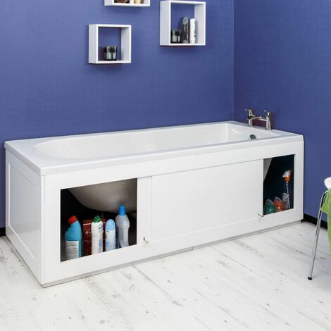 main image of "Croydex Unfold N Fit Storage Bath Side & End Panel Pack White Gloss MDF 1680mm"