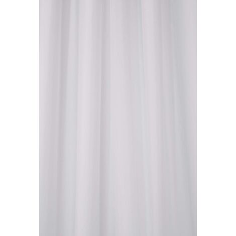Croydex Waterpoof Shower Curtain Plain White, Machine Washable, 180x180m