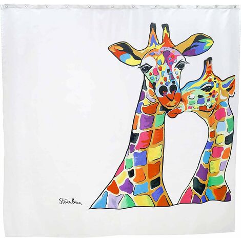 Croydex Waterproof Fun Patterned Shower Curtain - Francie & Josie McZoo by Steven Brown