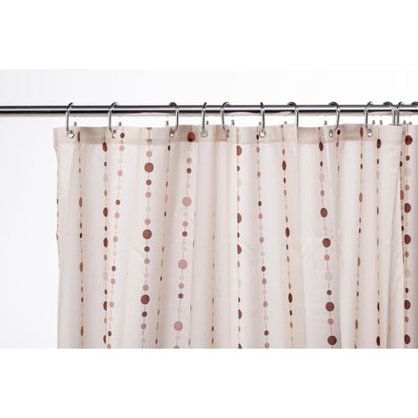 Croydex Waterproof Shower Curtain Dotty Pattern Machine Washable Fabric Curtain