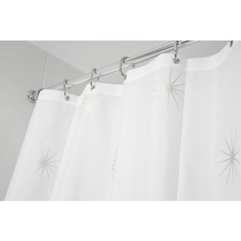 Croydex Waterproof Textile Shower Curtain Stellar Star Patterned