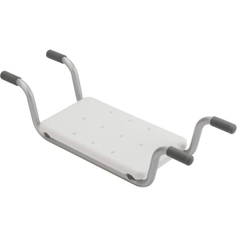 Croydex White Easy-Fit Bath Bench Seat for Bath, Disability Aid, Non-Slip Handle