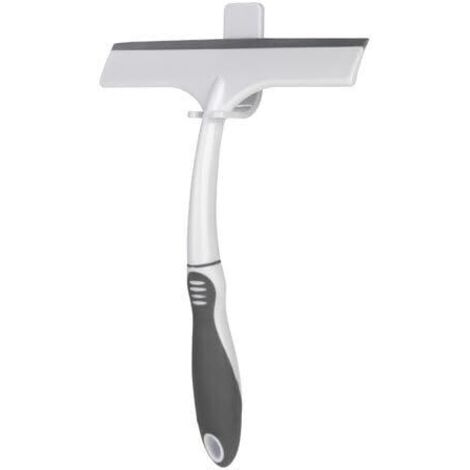 Croydex White Squeegee for Shower with Sticky Wall Mount Holder