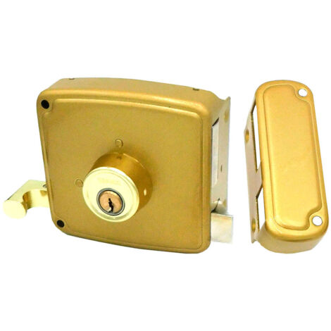 Crs02 Serratura da coprire a sinistra 40 x 80 mm verniciata oro